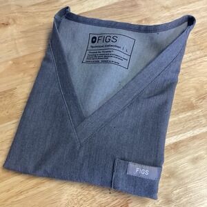 Ladies Figs Technical Catarina One-Pocket Scrub Top Large Graphite‎ Gray